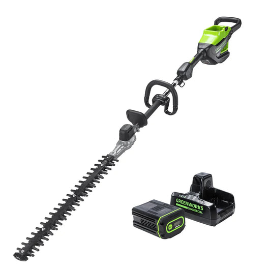 82V Short Pole Hedge Trimmer with 2.5 Ah Battery and Dual Port Charger (82PH30F-25DP)