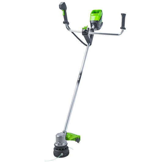 82V 21" Self Propelled Mower with 8Ah Battery and Dual Port Charger (82LM25S-8DP)+82V  Bike Handle String Trimmer Tool-Only | 82TB20